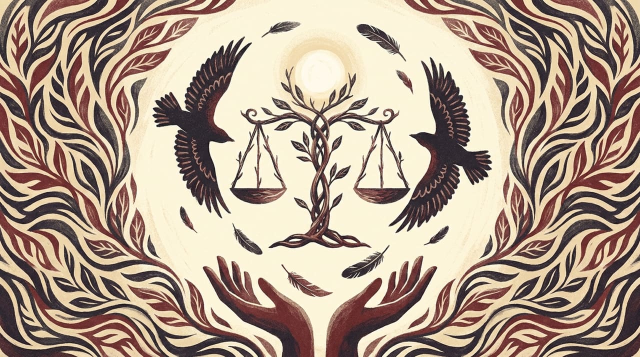 Illustration evoking the 222 angel number