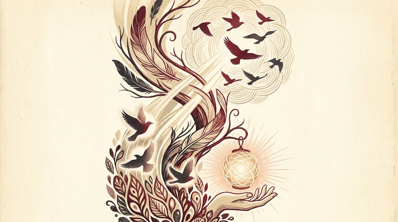 Illustration evoking the 333 angel number