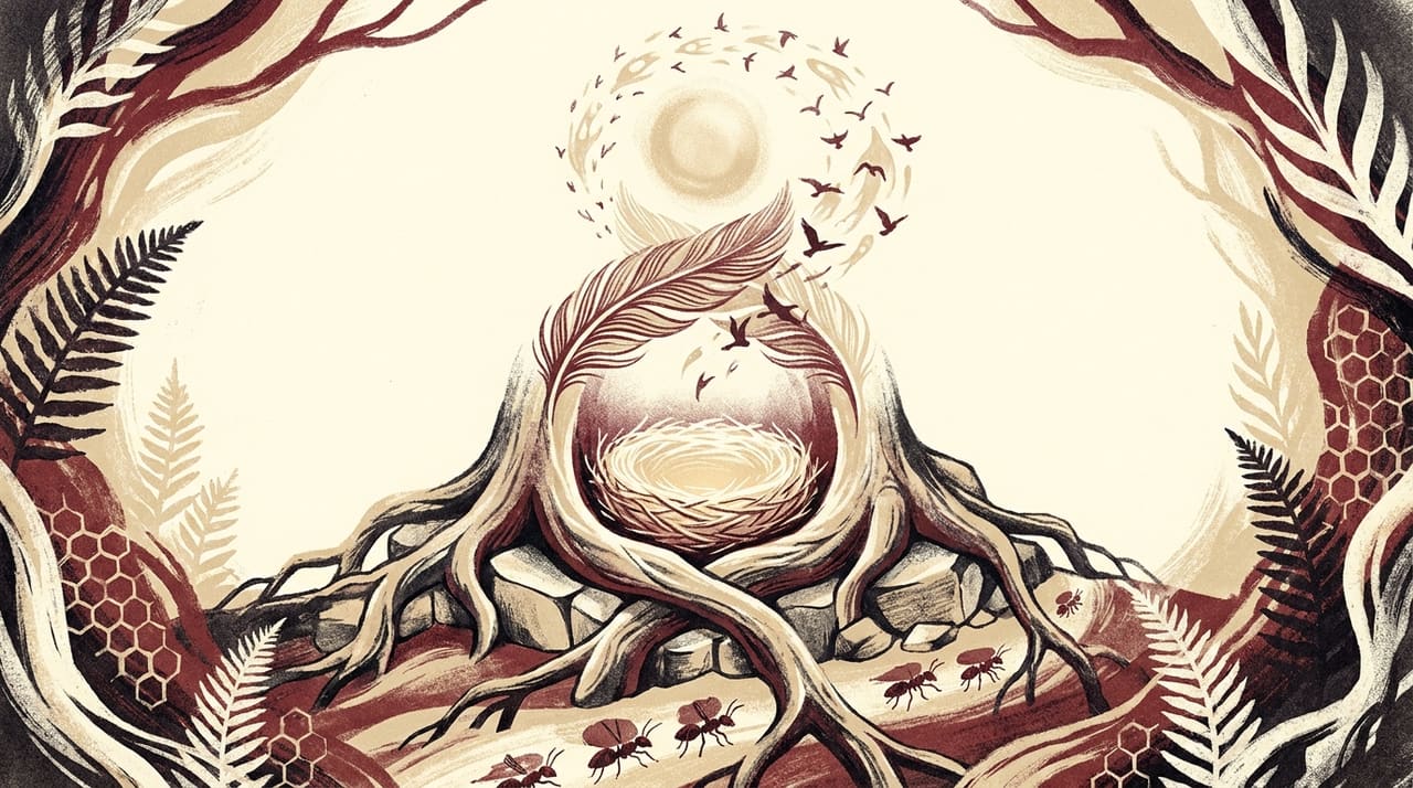 Illustration evoking the 444 angel number