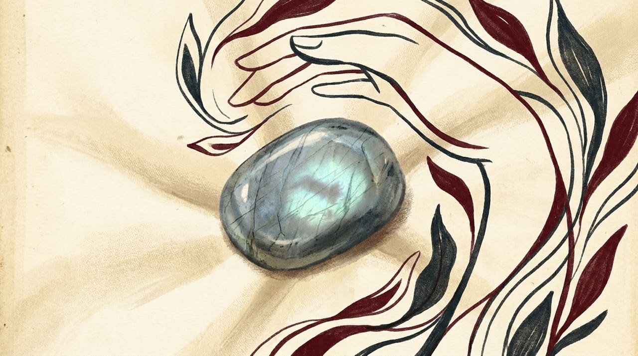 Illustration of Labradorite crystal