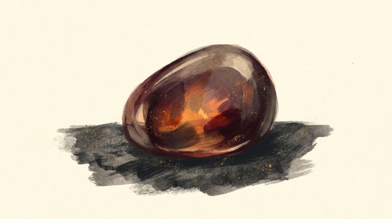 Illustration of Black Obsidian crystal