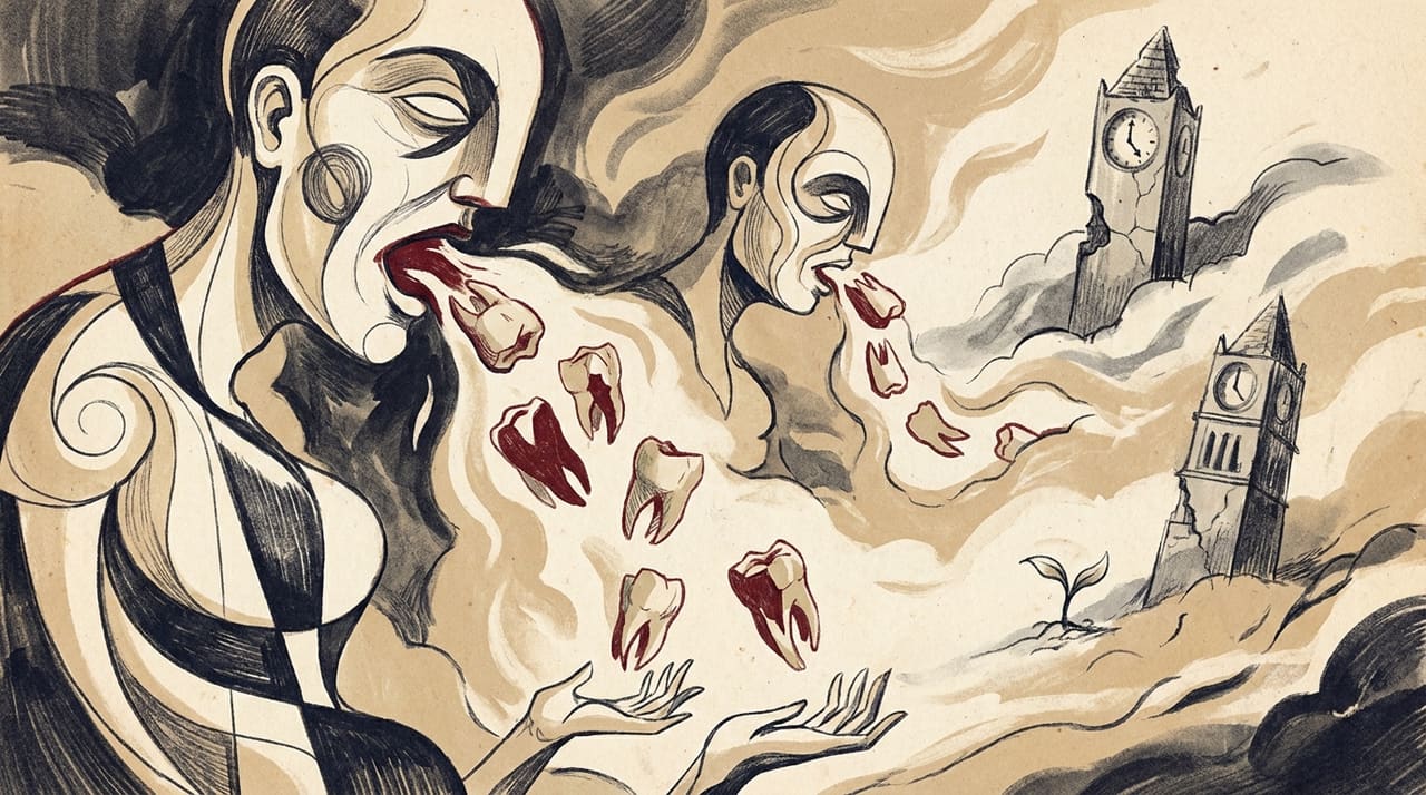 Illustration of a dream about Teeth falling out