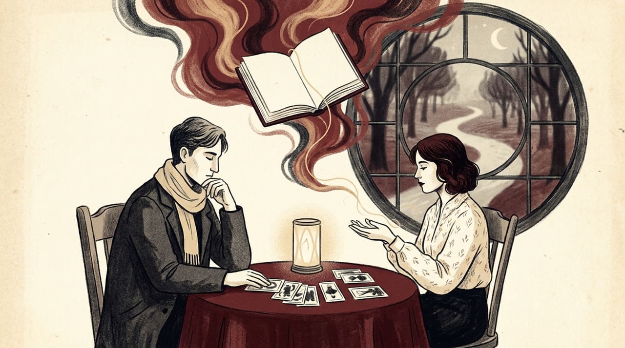 Editorial illustration accompanying the article on How psychic readings work