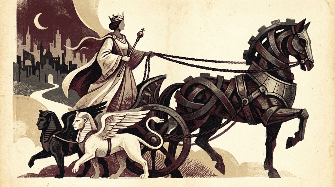 Illustration of the The Chariot tarot card