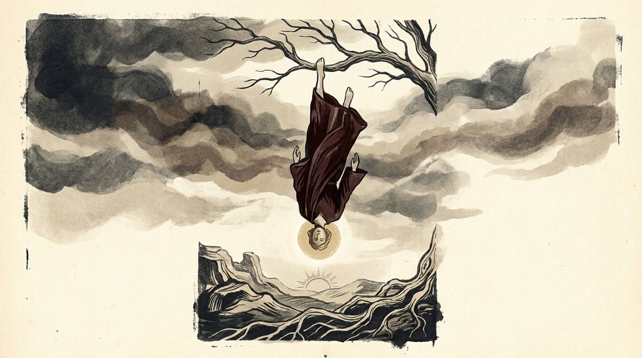 Illustration of the The Hanged Man tarot card
