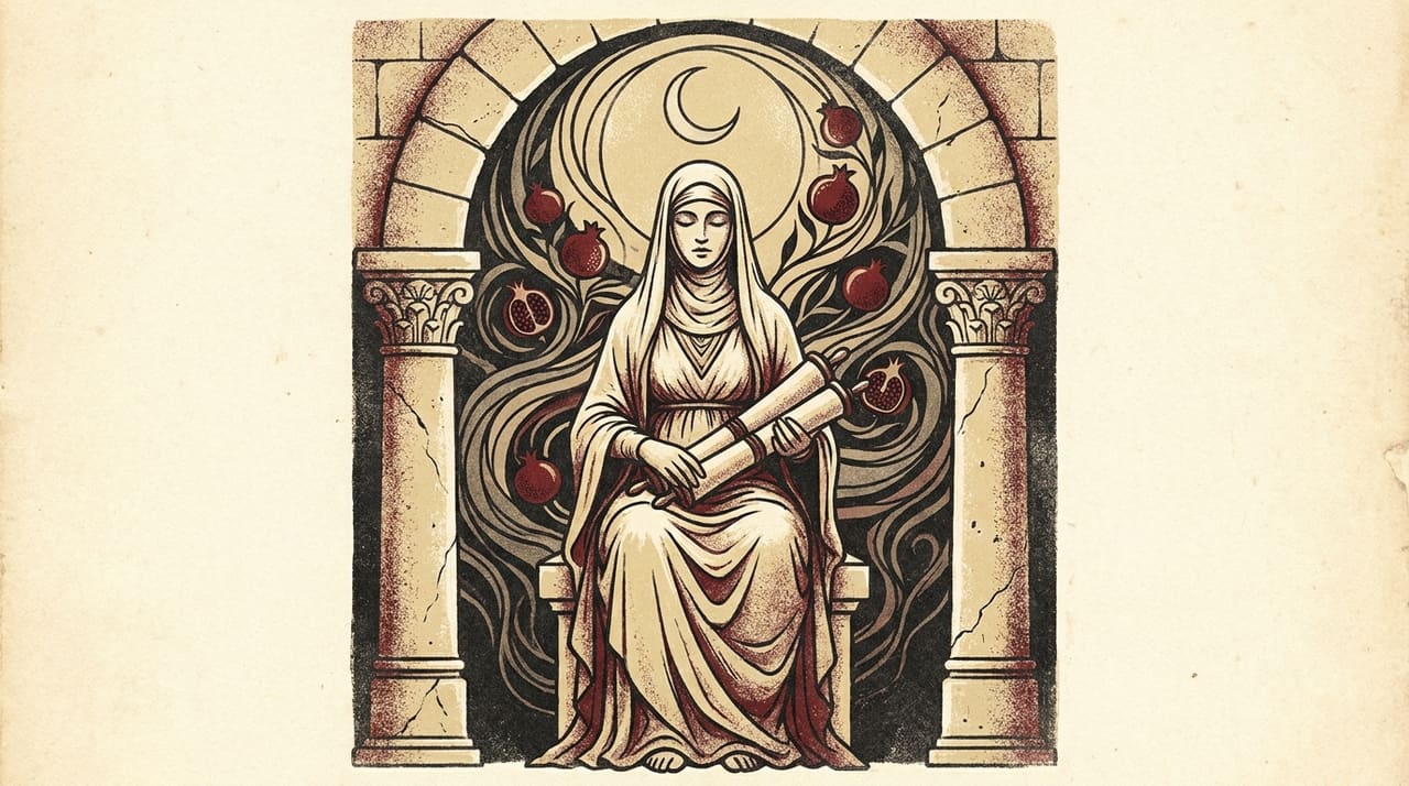 Illustration of the The High Priestess tarot card