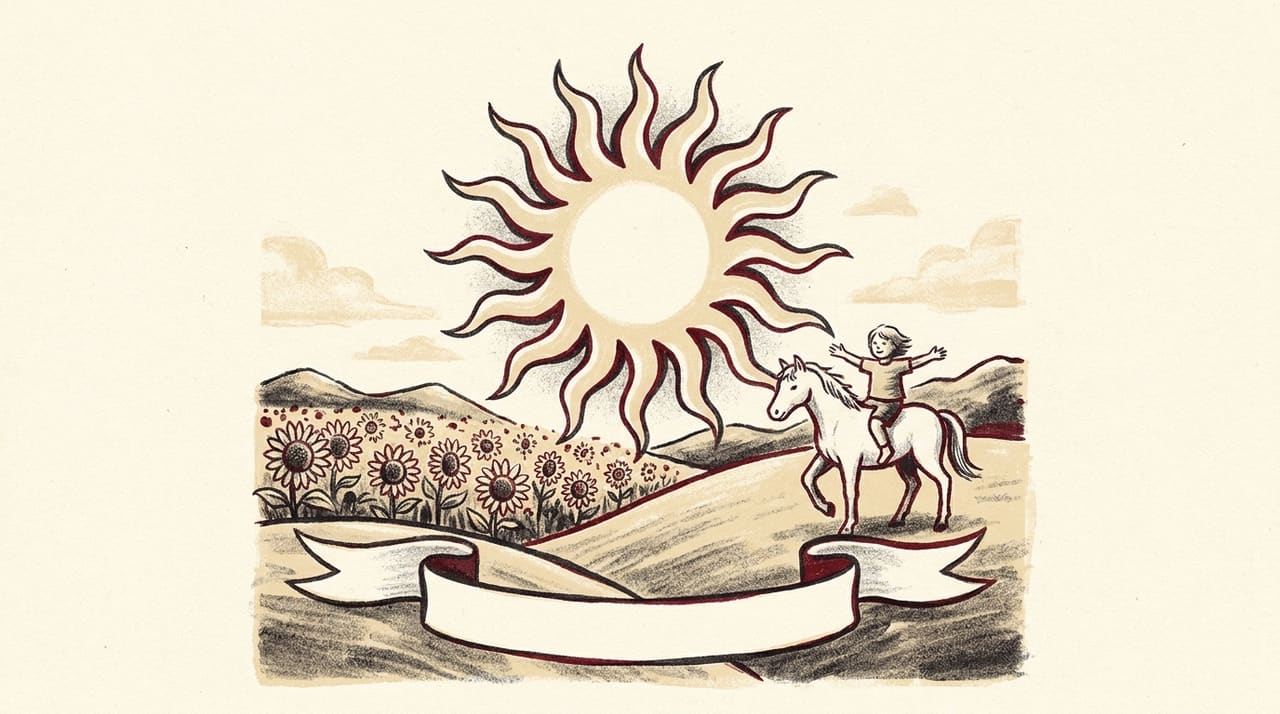 Illustration of the The Sun tarot card