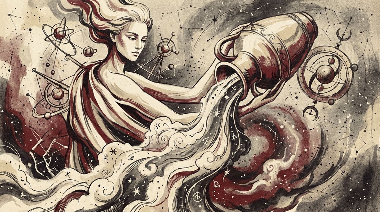 Illustration evoking the zodiac sign Aquarius