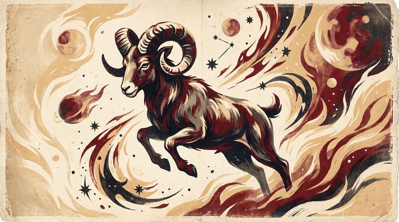 Illustration evoking the zodiac sign Aries