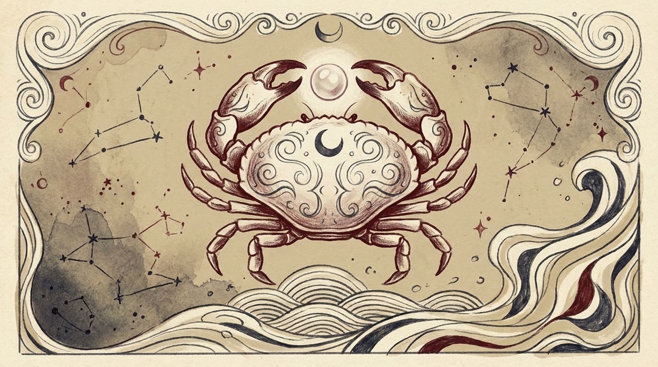 Illustration evoking the zodiac sign Cancer
