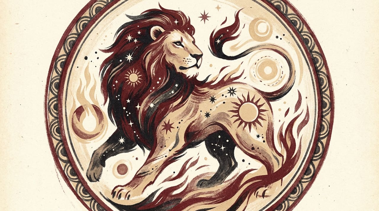 Illustration evoking the zodiac sign Leo