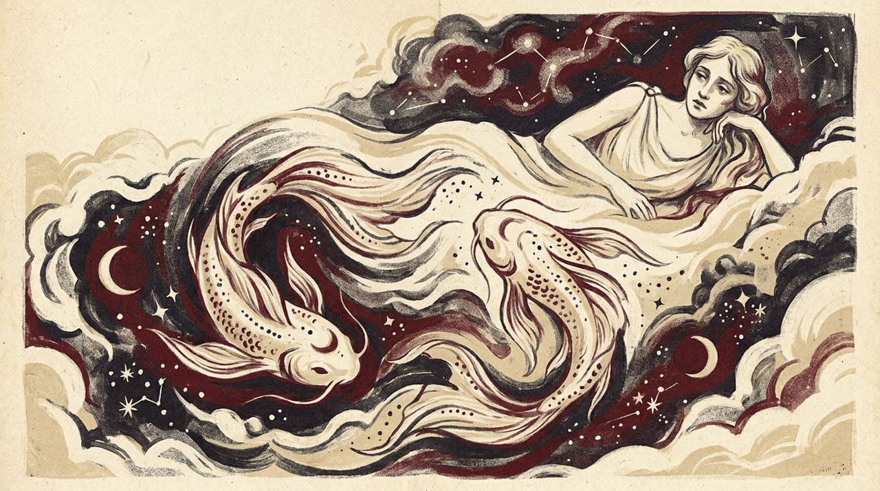 Illustration evoking the zodiac sign Pisces