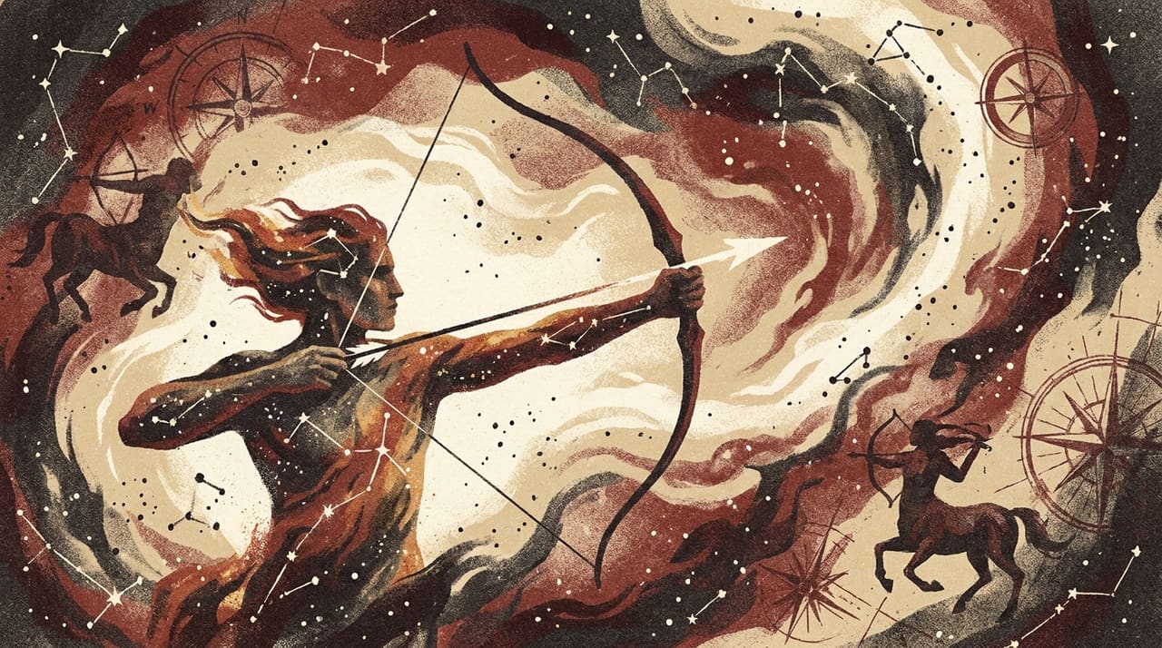 Illustration evoking the zodiac sign Sagittarius