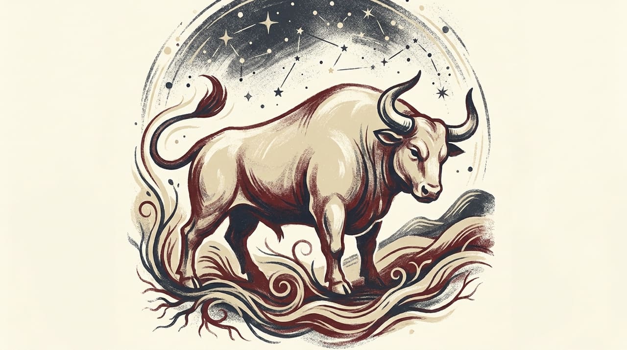 Illustration evoking the zodiac sign Taurus